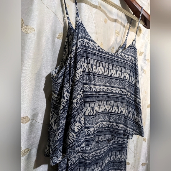 Soft long ombre print blue & white maxi dress size large NWOT - Picture 2 of 10